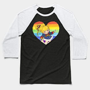 Retro Rainbow Kids Baseball T-Shirt